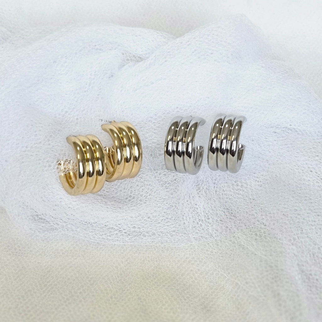 Argola Triplo Arco - Folhado Premium