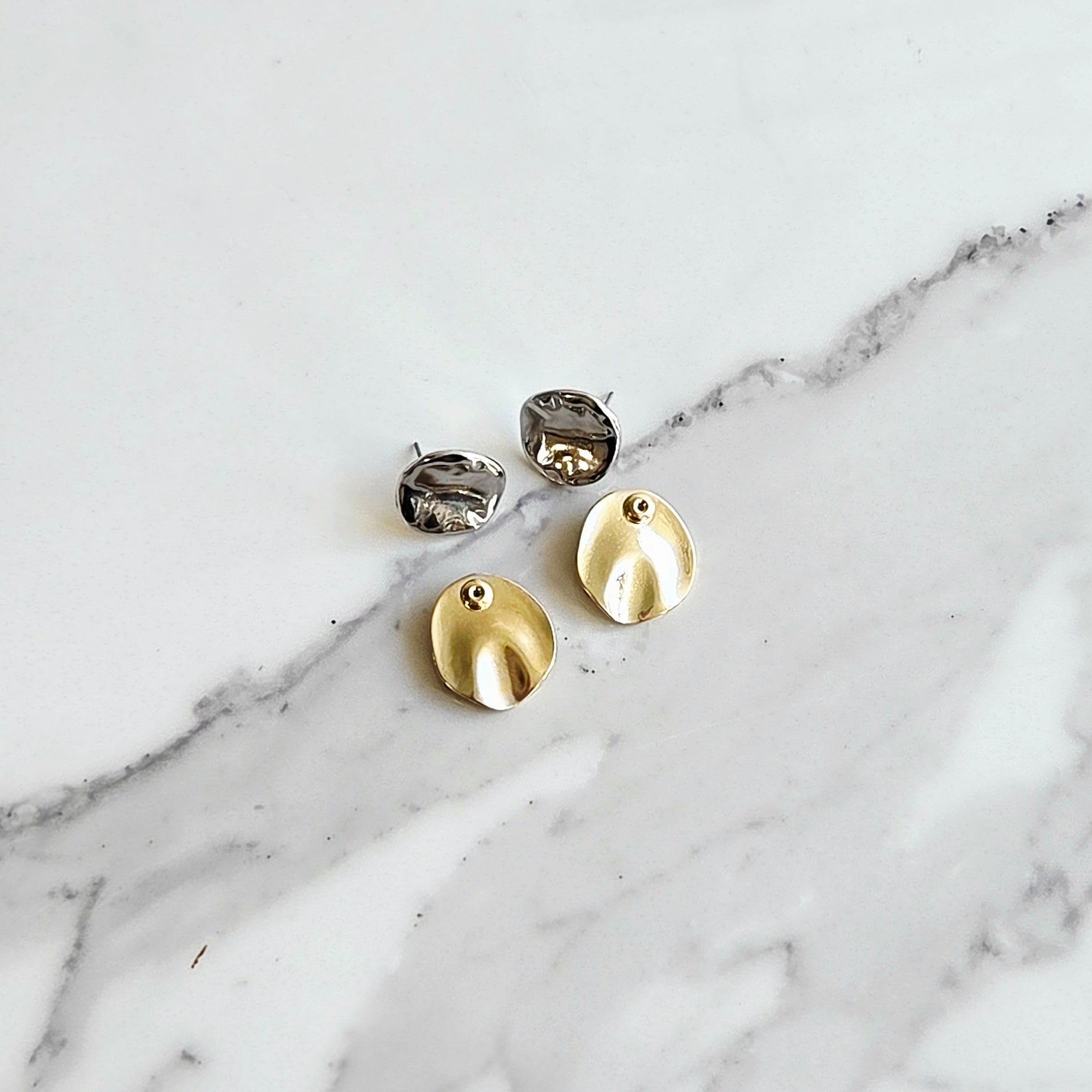 Brinco Dueto– Bicolor (Prata + Dourado) | Folheado