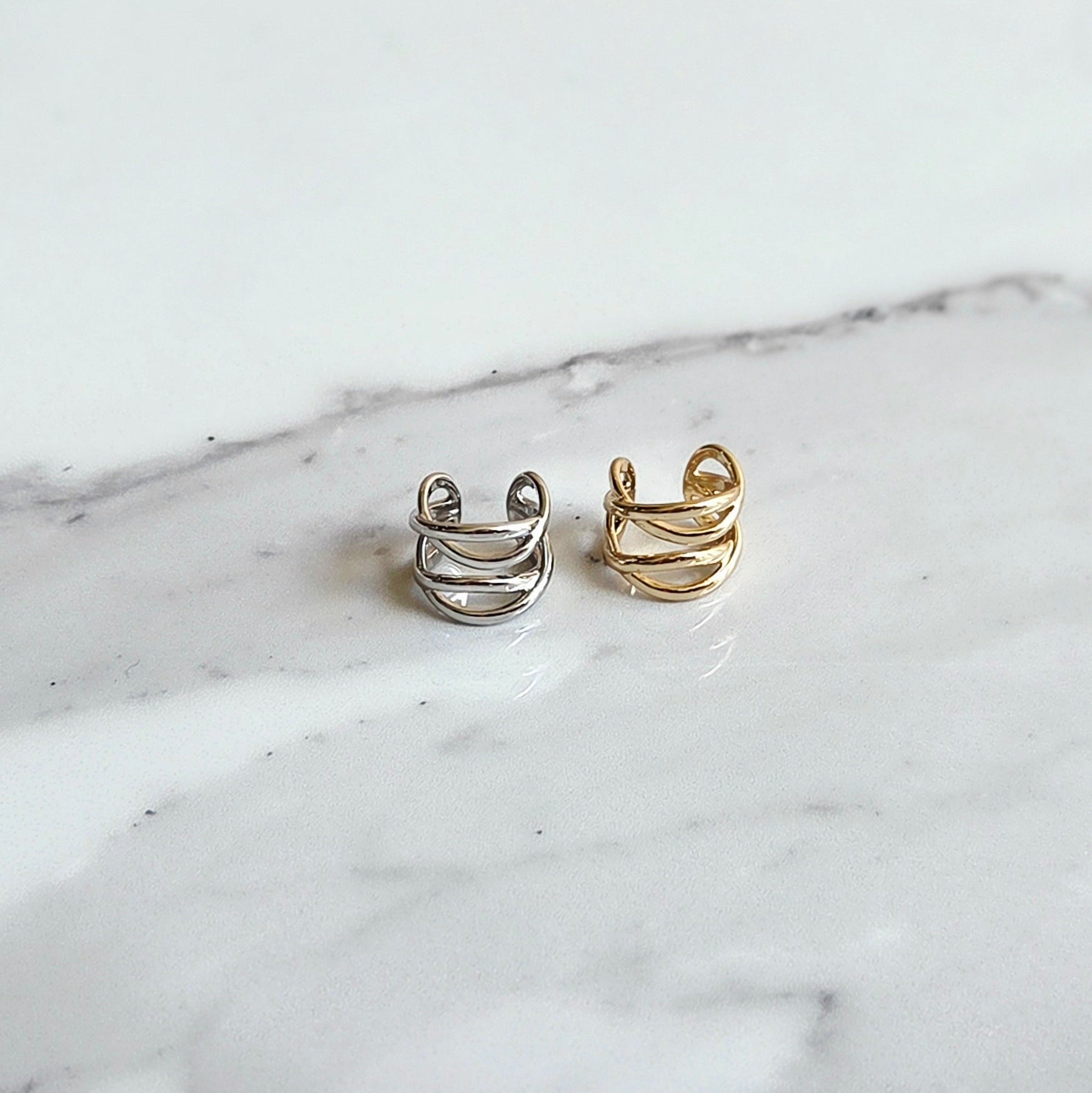 Piercing Fake Elo – Folheado | Ear Cuff | Prata ou Dourado