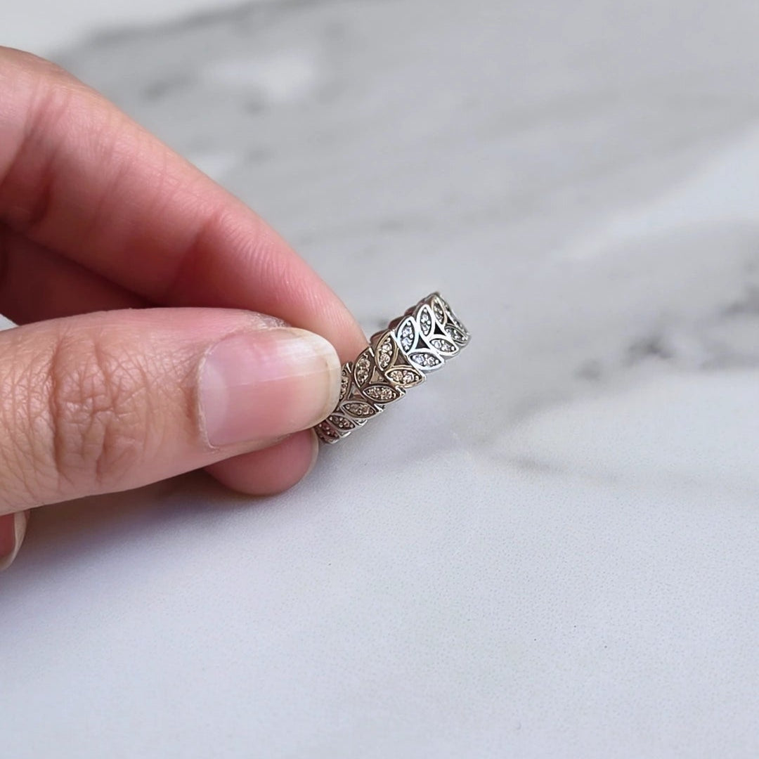 Anel Mil Folhas (Unissex) – Folheado Prata